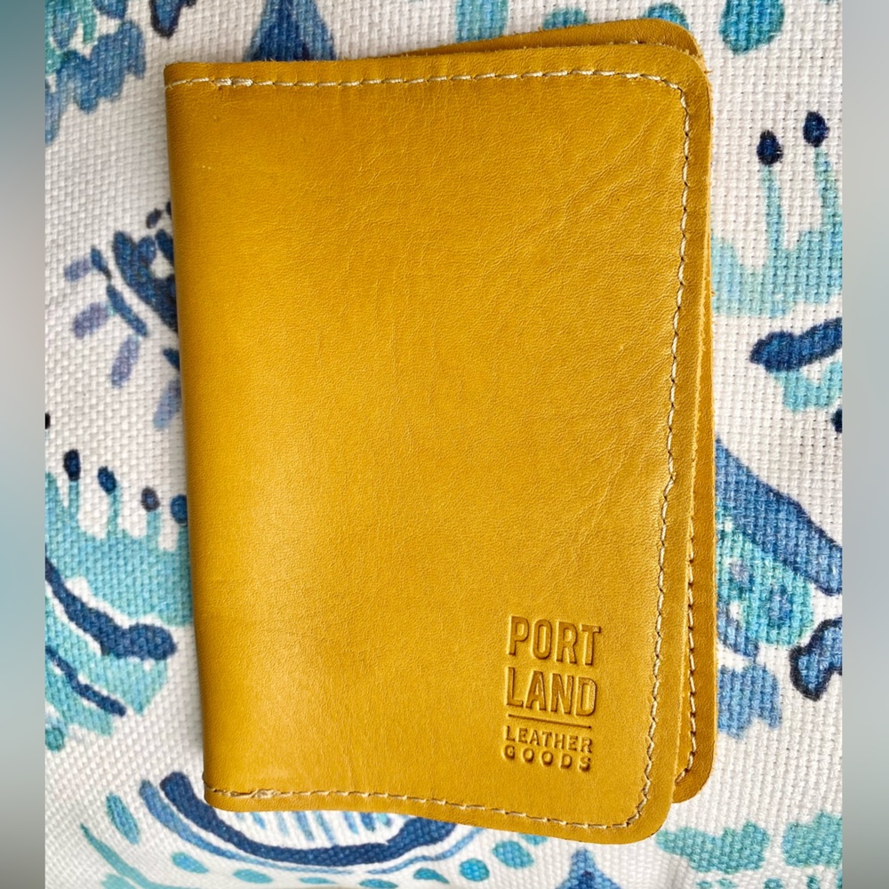 Portland Leather Passport holder- sunflower yellow